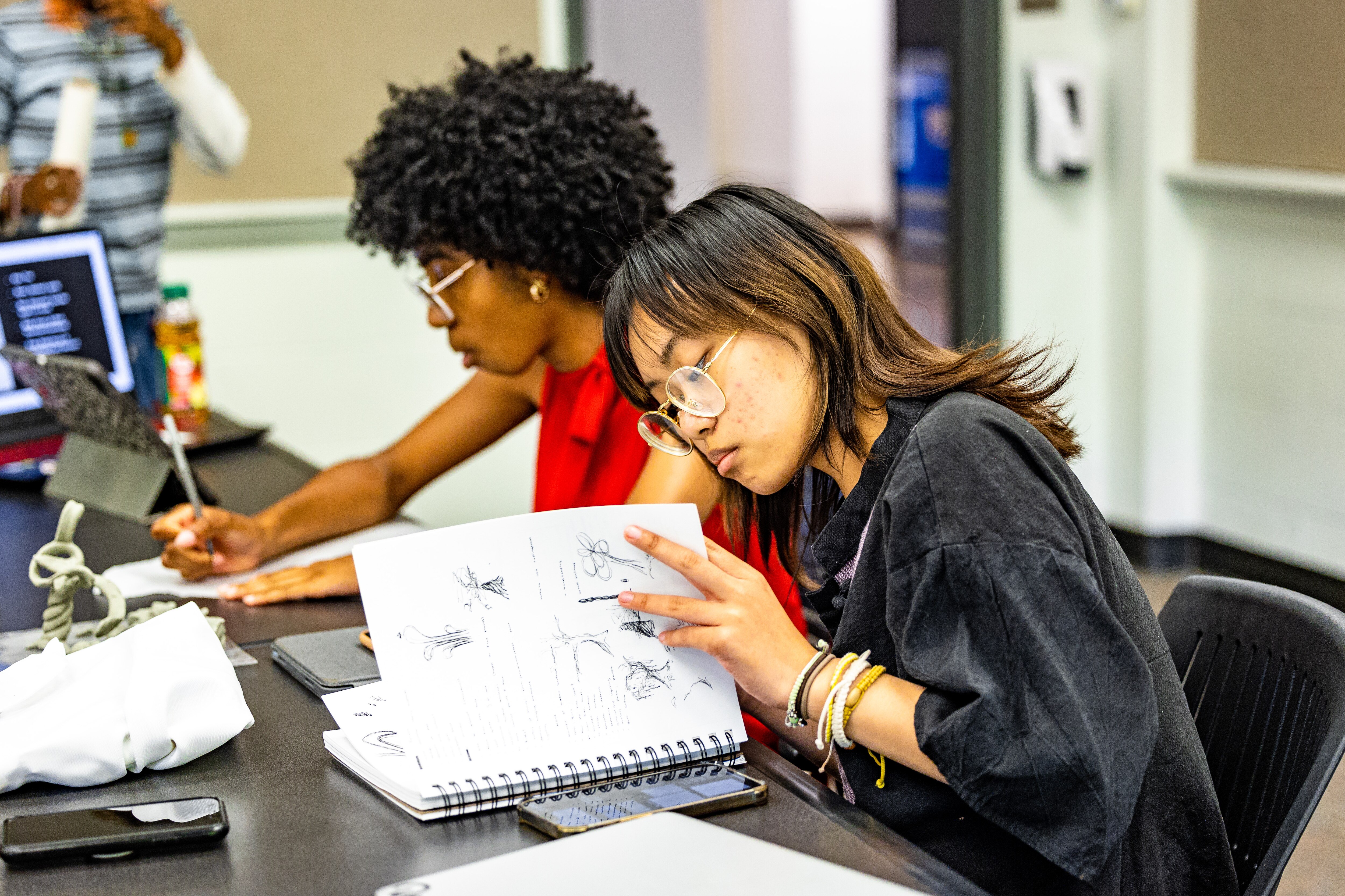 University of Memphis students collaborate on different ideas for the BlueOval City sculpture.